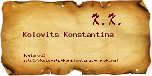 Kolovits Konstantina névjegykártya